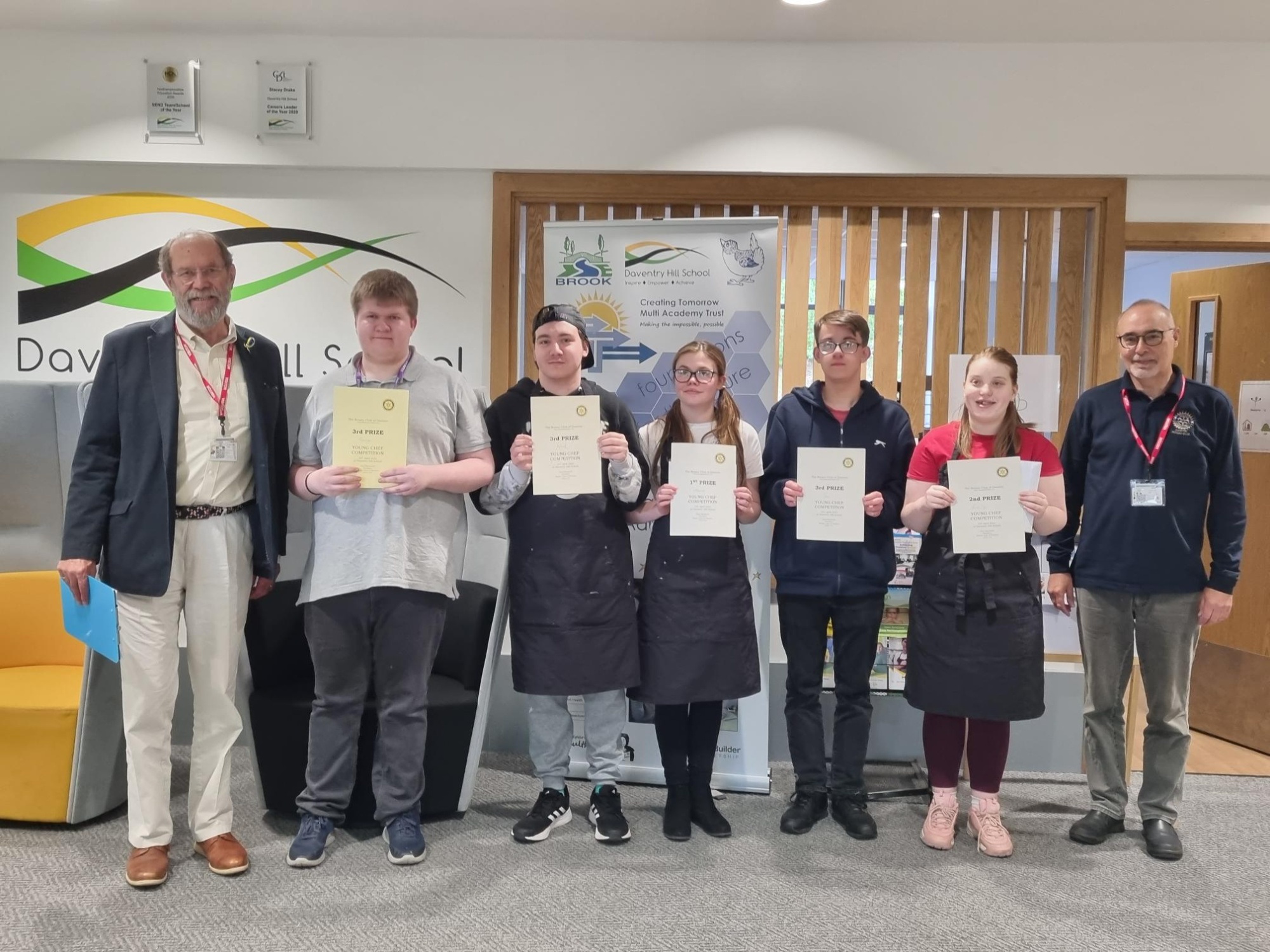 Picture of students holding certificates at Daventry Hill School